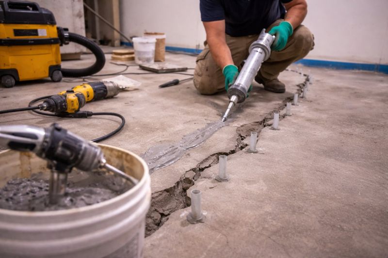 Cracked Basement Floor Repair in Jersey City, NJ