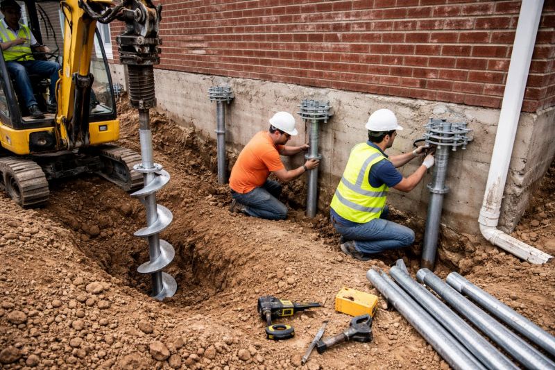 Helical Piers Installation in Jersey City, NJ